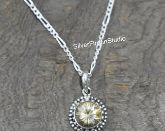 Citrine Pendant-Handmade Pendant-925 Solid Sterling Silver Pendant-Designer Round Concave Cut Citrine Pendant-November Birthstone Pendant