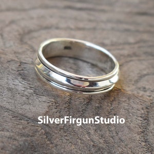 Designer Silver Band, 92.5% Silver Ring, Rotational Band, Sterling Silver Band, Silver Ring, Sterling Silver Ring (All sizes available)