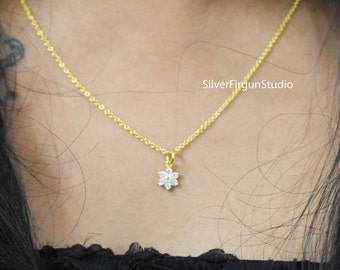 Collier étoile, Collier étoile d’or, Collier étoile d’argent, Bijoux célestes, Collier délicat, Collier céleste, Cadeau pour elle, Minimaliste