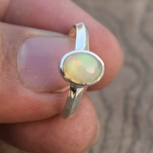 Handcrafted Ethiopian Opal Ring: 925 Sterling Silver Boho Ring