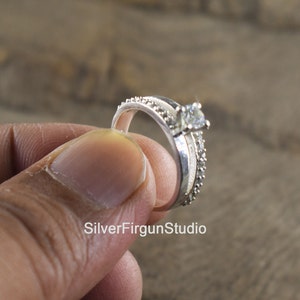 Round Cut Solitaire Ring Silver, Round Engagement Ring, Silver Promise Ring, Dainty Proposal Ring, Round CZ Diamond Ring, Gift For Women