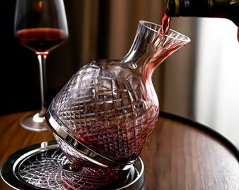 Luxury U Shape Wine Decanter Lead-free Glass Crystal Wine Carafe