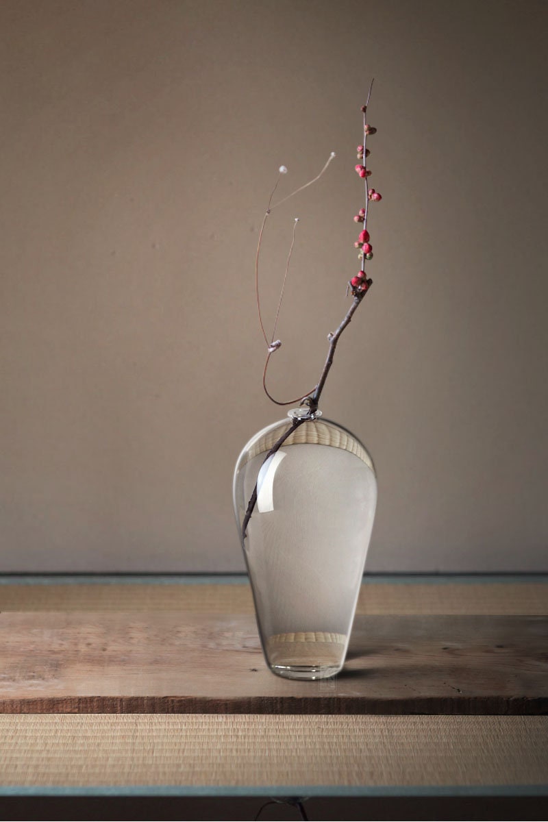 Japanese Zen Vase Hand Blown Elegant Home Decor Dry Flower Etsy