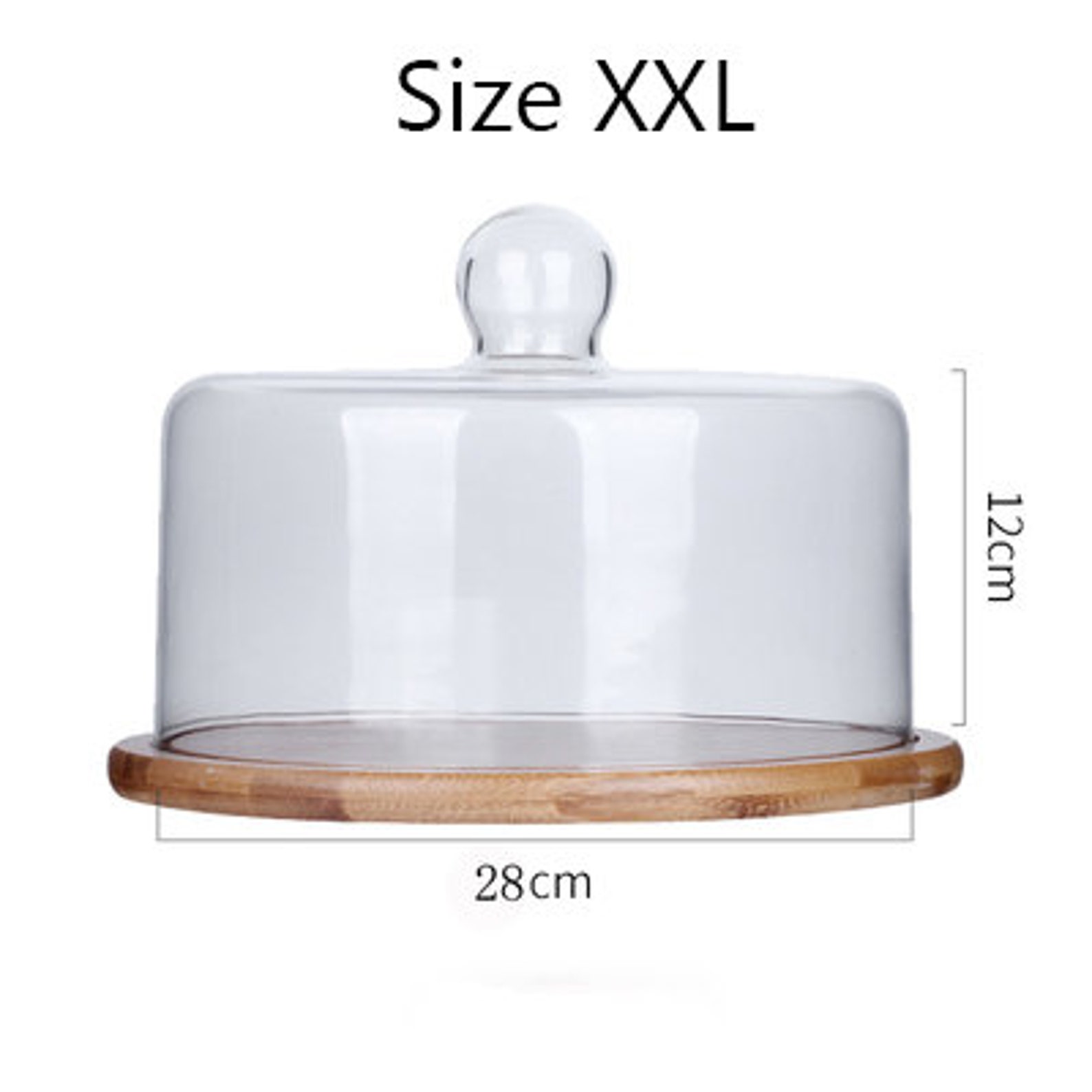 Wooden cake stand With Glass Dome cake stands wood cake Etsy