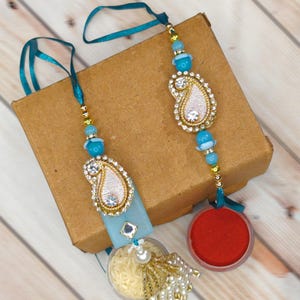 Rakhi Festival Special Bhaiya Bhabhi Rakhi set with Roli Chawal