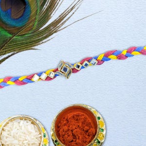 Beautiful and Premium Handmade Kundan Rakhi | Traditional Raksha Bandhan Thread | Indian Rakhi for Brother Bhai