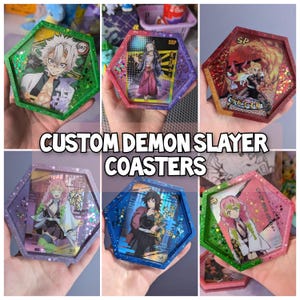 Sottobicchieri in resina Demon Slayer (ordini personalizzati, leggere la descrizione)
