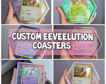 Custom Eeveelution Card Resin Coasters