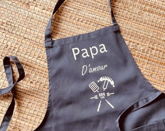 Tablier de cuisine  adulte / Fête des papas /  grand-père / nounou / tonton / parrain