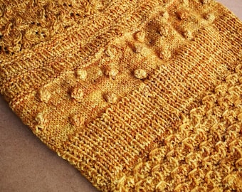 Merino wool collar, ochre - Neck warmer merino wool, ocher