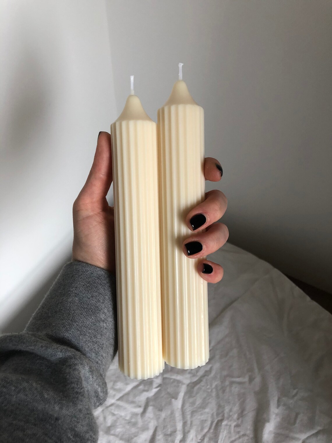 Ribbed Pillar Candle Etsy
