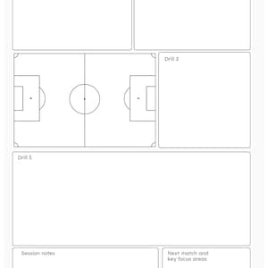 Planerare för fotbollsträning | Fotbollscoachning i PDF-format | Utskrivbar fotbollsmall | Direkt digital nedladdning