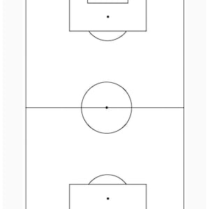 May include: A black and white soccer field diagram with the text "SESSION PLANNER" at the top. The diagram includes the field's key features, such as the goal areas, center circle, and midfield line. The Precision Planners logo is in the upper left corner.