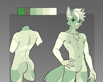 NSFW male wolf canine fox vulpine furry adoptable fursona