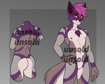 NSFW male wolf canine fox vulpine furry adoptable fursona