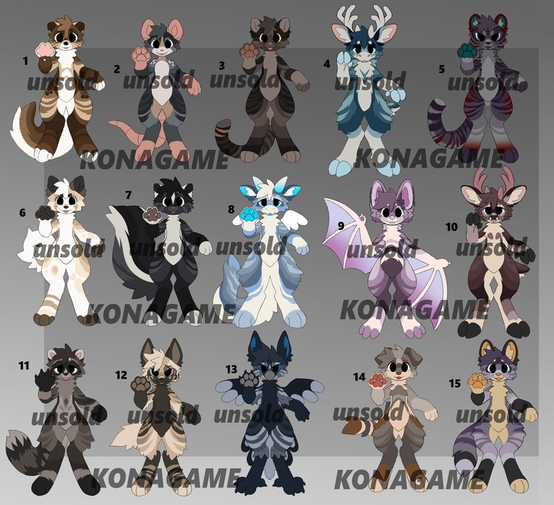 multispecies adopt batch furry adoptable fursona adopts image 1