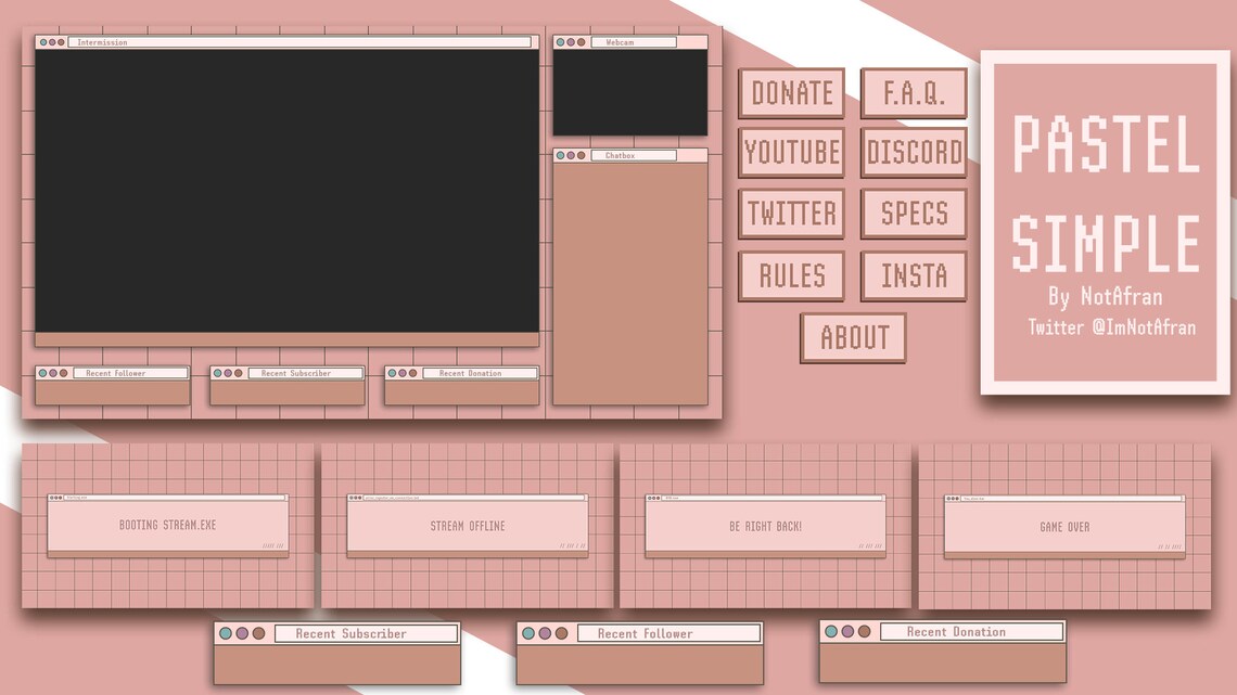 Pastel Beige Cute Aesthetics Stream Overlay Package | Etsy