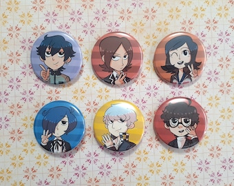 Persona Protag Buttons (clearance!)
