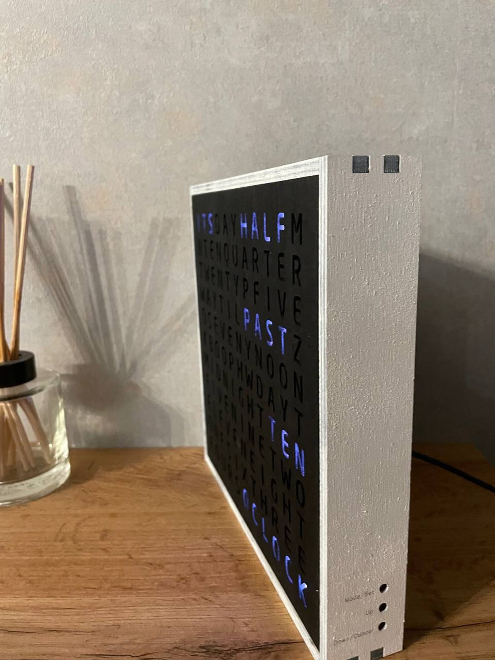 Word clock English Wordclock RGB Led led clock wood Etsy