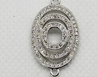 CN044 1pc 27x39mm CZ Micro Crystal Pave Jewelry Connector Pendant 