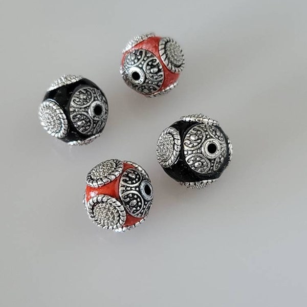 15 mm handmade indonesia beads with alloy cores plated, for jewelry making, jewelry supply