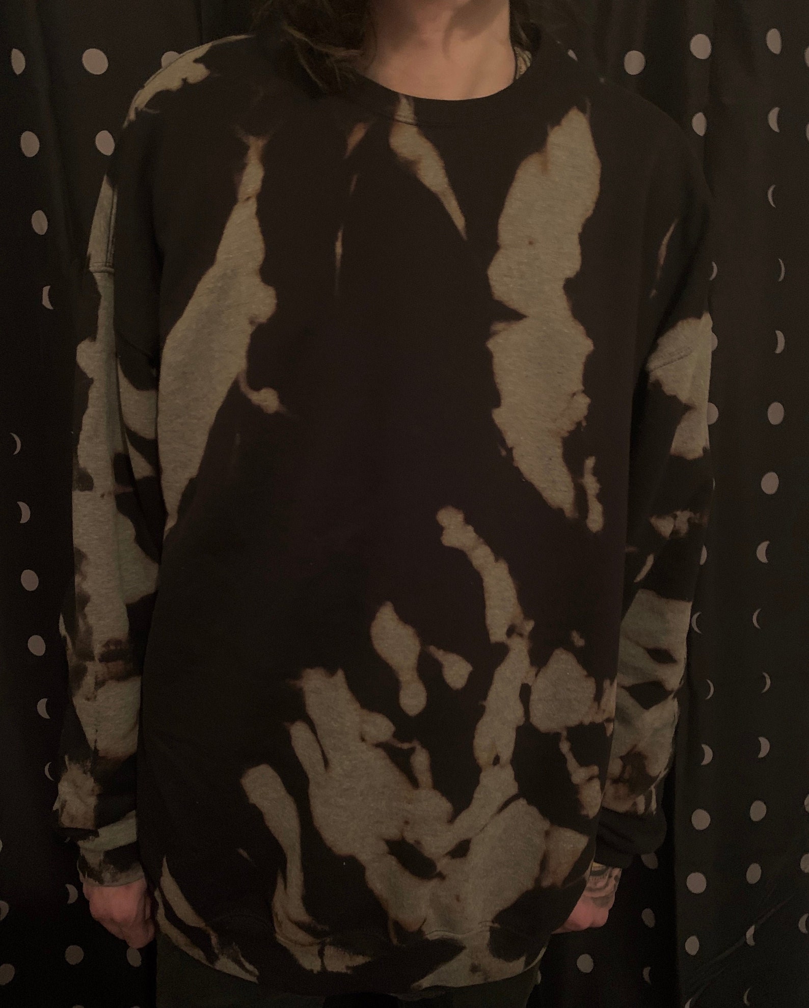 Bleach Dyed Sweater Etsy