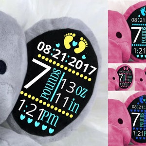 Birth Stats Svg Etsy