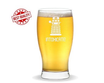 Dalek Intoxicate 580ml Beer Glass - Dr Who Inspired Engraved Gifts Ideas Presents For Anyone Him His Her Double Single