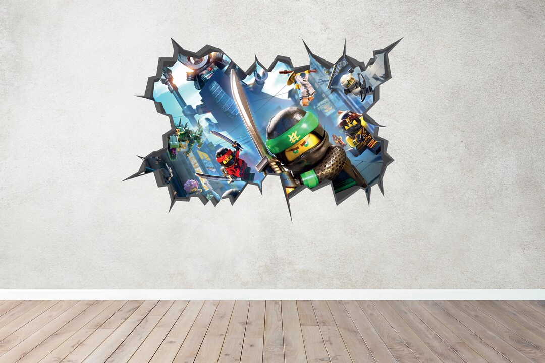 Ninja Lego Wall Decal Wall Art Mural Sticker Sports Wall Hole Etsy