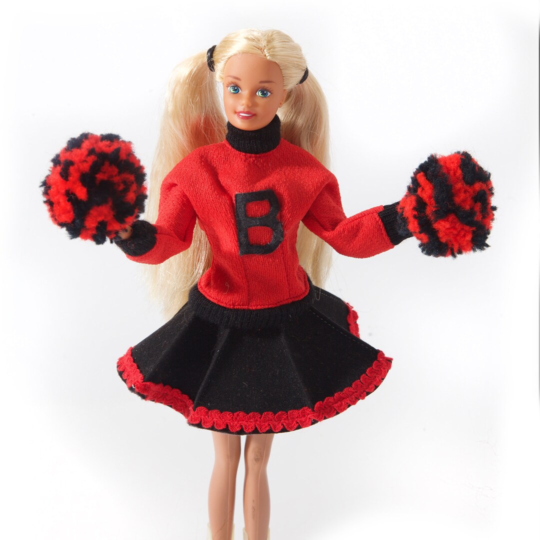 Vintage 1970s Barbie Cheerleader Outfit Red and Black With Etsy