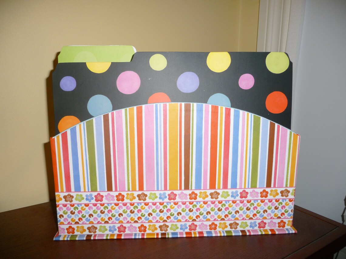 Brightly Decorated File Folders & Decorated Holding Stand Etsy
