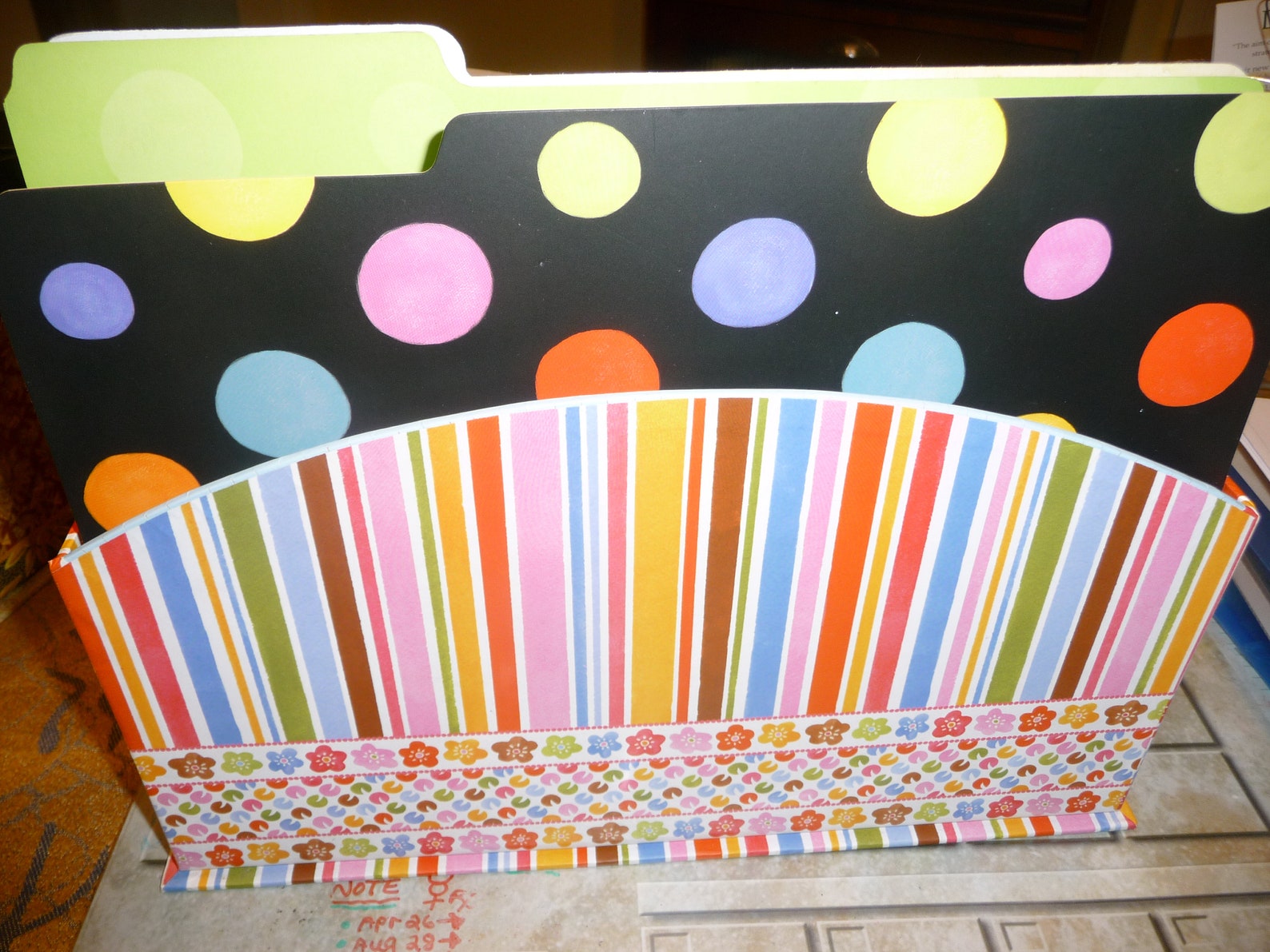 Brightly Decorated File Folders & Decorated Holding Stand Etsy