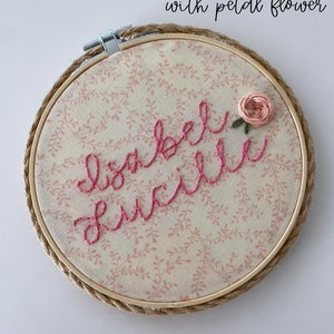 Floral Embroidery Name Hoop 6 Inch/Baby Announcement/Newborn gift/Baby Shower Gift/Custom Baby Gift/Baby Name Reveal/Baby Name Embroidery image 9