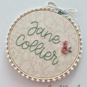 Floral Embroidery Name Hoop 6 Inch/Baby Announcement/Newborn gift/Baby Shower Gift/Custom Baby Gift/Baby Name Reveal/Baby Name Embroidery image 5