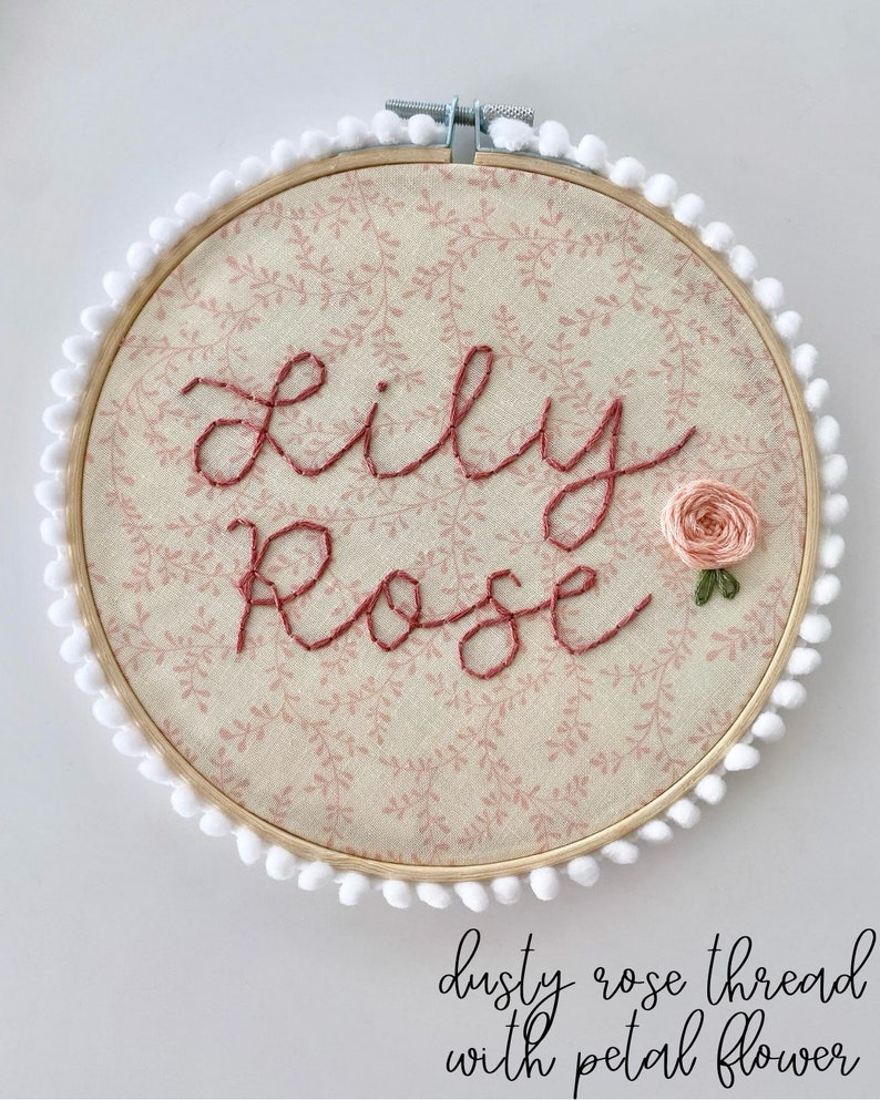 Floral Embroidery Name Hoop 6 Inch/Baby Announcement/Newborn gift/Baby Shower Gift/Custom Baby Gift/Baby Name Reveal/Baby Name Embroidery image 7