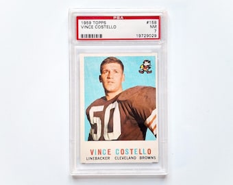 1959 Topps Vintage American Football Card Vince Costello #158 PSA Graded 7 NM Cleveland Browns