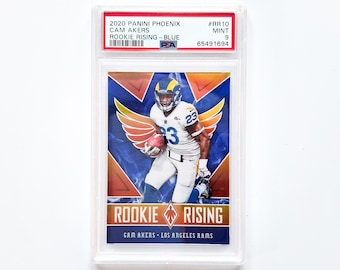 Cam Akers #/35 2020 Panini Phoenix Rookie Rising BLUE Los Angeles Rams PSA 9