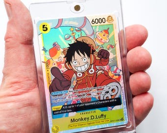 Monkey D. Luffy Foil Card, One Piece OP07-109 SR (Display Case Included)