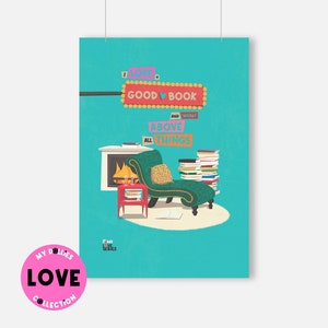 Decorative sheet "Good Book", for lovers of good reading. Love Collection by MyDöllies. Customizable gift.