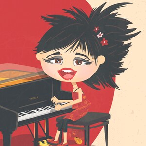 Hiromi Uehara tribute illustration for home decoration, Glicée printing. image 6