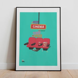 Decorative foil I Love Cinema, for lovers of good movies. Love Collection by MyDöllies. Customizable gift. image 3