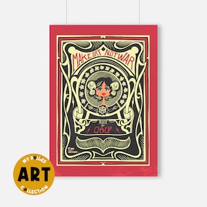 Ilustracja Hołd dla Obey Giant, Arkusz do dekoracji domu, Wydruk Glicée, Hołd dla sztuki miejskiej