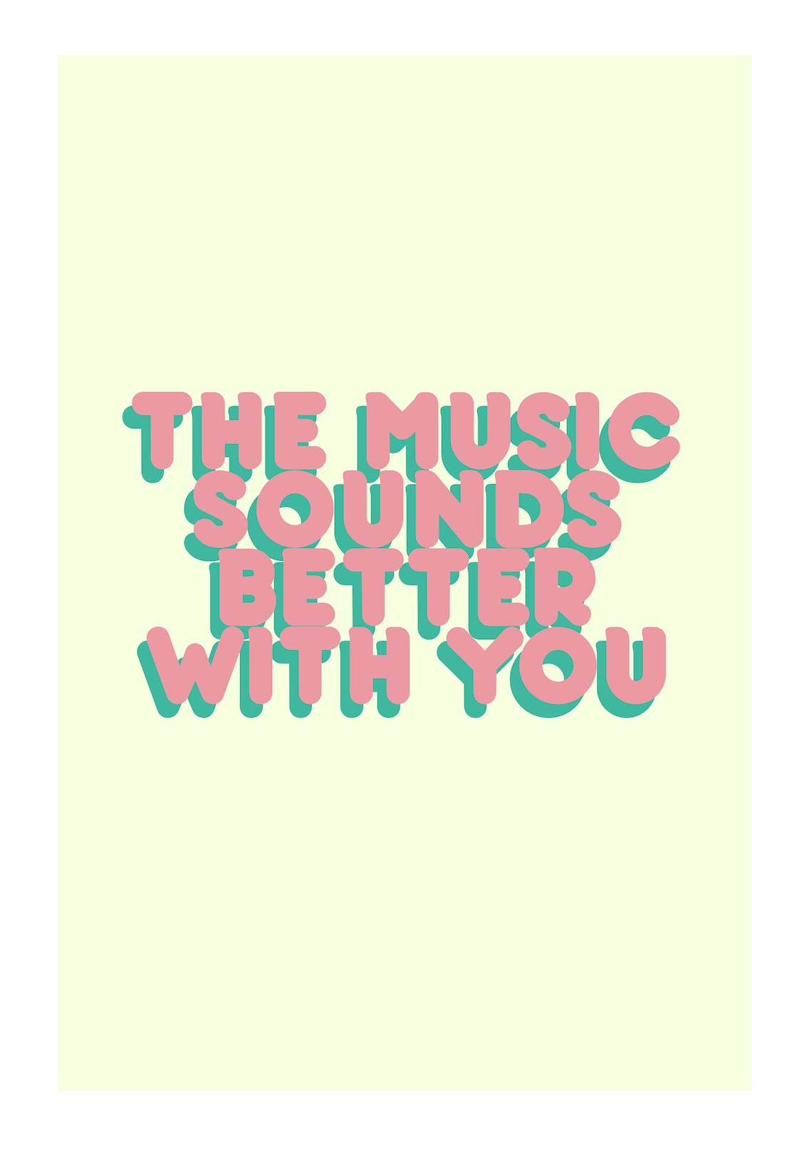 Music Sounds Better With You Digital Wall Print. Etsy