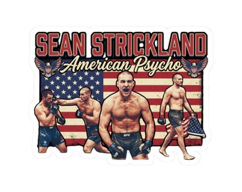 Sean Strickland American Psycho stickers | MMA fighter decal, USA flag