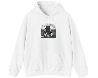 Sudadera con capucha gráfica de Esdeekid / Arte monocromático del álbum de rap de Streetwear
