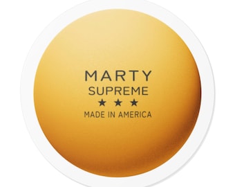 Marty Supreme Made in America Round Sticker | Gold Gradient Vinyl
