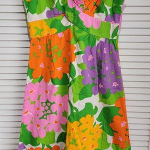 Vintage Malia Honolulu Hawaii maxi-jurk jaren 60 maat 8 bloemen retro tiki boho