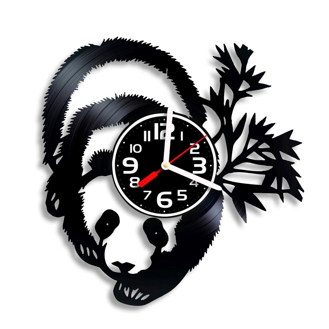Hand Clock Panda Panda Delight Adorable Wall Clock With Bamboo Theme Perfect for Kids ...