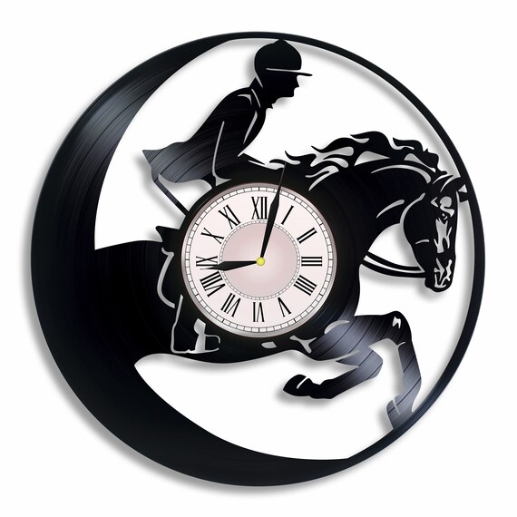 Crosscountry Riding Sport Vinyl Wall Clock Horse Art Etsy