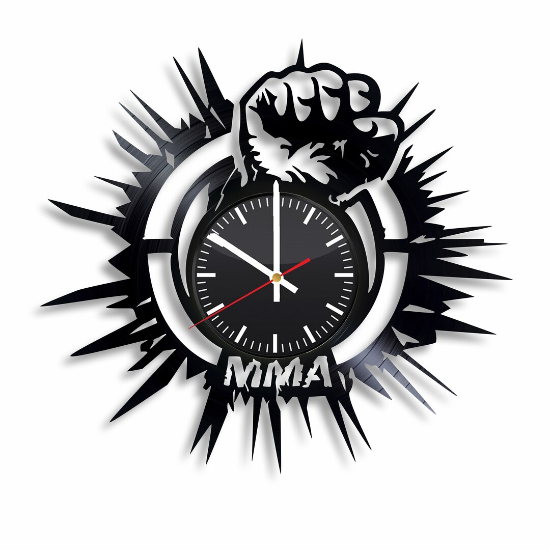 MMA Fighting Vinyl Wall Clock Decor for Gym Minimalist MMA - Etsy